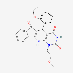 molecular formula C25H23N3O5 B11578305 2-(2-ethoxyphenyl)-7-(2-methoxyethyl)-5,7,9-triazatetracyclo[8.7.0.03,8.011,16]heptadeca-1(10),3(8),11,13,15-pentaene-4,6,17-trione 