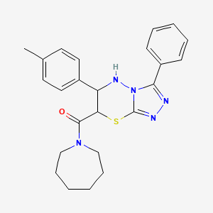 molecular formula C24H27N5OS B11578344 azepan-1-yl[6-(4-methylphenyl)-3-phenyl-6,7-dihydro-5H-[1,2,4]triazolo[3,4-b][1,3,4]thiadiazin-7-yl]methanone 