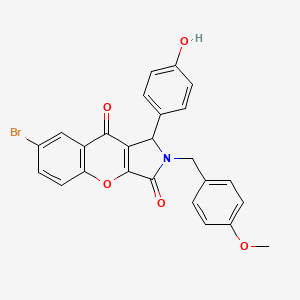 molecular formula C25H18BrNO5 B11578352 7-Bromo-1-(4-hydroxyphenyl)-2-(4-methoxybenzyl)-1,2-dihydrochromeno[2,3-c]pyrrole-3,9-dione 