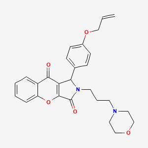 molecular formula C27H28N2O5 B11578387 2-[3-(Morpholin-4-yl)propyl]-1-[4-(prop-2-en-1-yloxy)phenyl]-1,2-dihydrochromeno[2,3-c]pyrrole-3,9-dione 