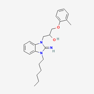 1-(3-hexyl-2-imino-2,3-dihydro-1H-benzimidazol-1-yl)-3-(2-methylphenoxy)propan-2-ol