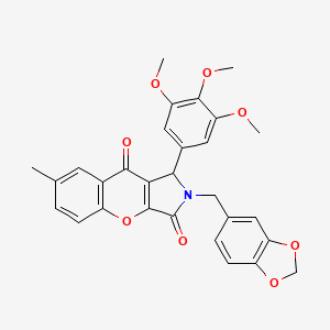 2-(1,3-Benzodioxol-5-ylmethyl)-7-methyl-1-(3,4,5-trimethoxyphenyl)-1,2-dihydrochromeno[2,3-c]pyrrole-3,9-dione