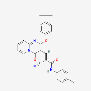 (2E)-3-[2-(4-tert-butylphenoxy)-4-oxo-4H-pyrido[1,2-a]pyrimidin-3-yl]-2-cyano-N-(4-methylphenyl)prop-2-enamide