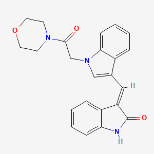 molecular formula C23H21N3O3 B11578441 (3E)-3-({1-[2-(morpholin-4-yl)-2-oxoethyl]-1H-indol-3-yl}methylidene)-1,3-dihydro-2H-indol-2-one 