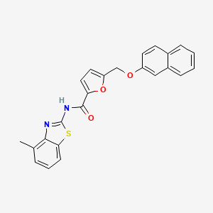 molecular formula C24H18N2O3S B11578457 N-(4-methyl-1,3-benzothiazol-2-yl)-5-[(naphthalen-2-yloxy)methyl]furan-2-carboxamide 