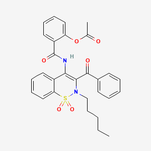 2-{[1,1-dioxido-2-pentyl-3-(phenylcarbonyl)-2H-1,2-benzothiazin-4-yl]carbamoyl}phenyl acetate