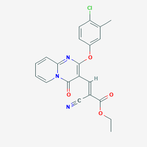 ethyl (2E)-3-[2-(4-chloro-3-methylphenoxy)-4-oxo-4H-pyrido[1,2-a]pyrimidin-3-yl]-2-cyanoprop-2-enoate