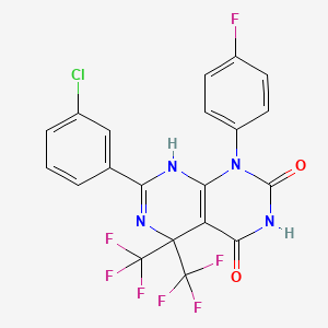 7-(3-chlorophenyl)-1-(4-fluorophenyl)-4-hydroxy-5,5-bis(trifluoromethyl)-5,8-dihydropyrimido[4,5-d]pyrimidin-2(1H)-one