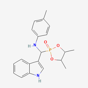 molecular formula C20H23N2O3P B11578549 N-[(4,5-dimethyl-2-oxido-1,3,2-dioxaphospholan-2-yl)(1H-indol-3-yl)methyl]-4-methylaniline 