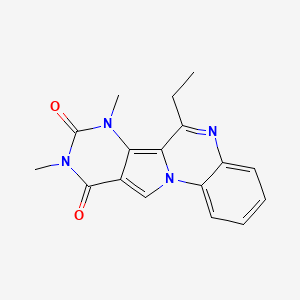 molecular formula C17H16N4O2 B11578561 9-ethyl-12,14-dimethyl-1,8,12,14-tetrazatetracyclo[8.7.0.02,7.011,16]heptadeca-2,4,6,8,10,16-hexaene-13,15-dione 