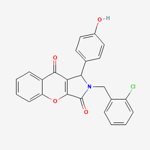 molecular formula C24H16ClNO4 B11578591 2-(2-Chlorobenzyl)-1-(4-hydroxyphenyl)-1,2-dihydrochromeno[2,3-c]pyrrole-3,9-dione 