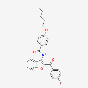 molecular formula C27H24FNO4 B11578604 N-[2-(4-fluorobenzoyl)-1-benzofuran-3-yl]-4-(pentyloxy)benzamide 