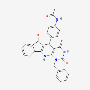 molecular formula C29H22N4O4 B11578608 N-[4-(7-benzyl-4,6,17-trioxo-5,7,9-triazatetracyclo[8.7.0.03,8.011,16]heptadeca-1(10),3(8),11,13,15-pentaen-2-yl)phenyl]acetamide 