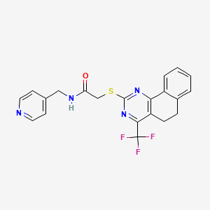 N-(pyridin-4-ylmethyl)-2-{[4-(trifluoromethyl)-5,6-dihydrobenzo[h]quinazolin-2-yl]sulfanyl}acetamide