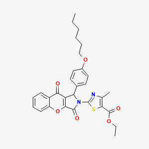 ethyl 2-{1-[4-(hexyloxy)phenyl]-3,9-dioxo-3,9-dihydrochromeno[2,3-c]pyrrol-2(1H)-yl}-4-methyl-1,3-thiazole-5-carboxylate