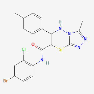 molecular formula C19H17BrClN5OS B11578671 N-(4-bromo-2-chlorophenyl)-3-methyl-6-(4-methylphenyl)-6,7-dihydro-5H-[1,2,4]triazolo[3,4-b][1,3,4]thiadiazine-7-carboxamide 