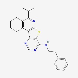 N-(2-phenylethyl)-8-propan-2-yl-11-thia-9,14,16-triazatetracyclo[8.7.0.02,7.012,17]heptadeca-1,7,9,12,14,16-hexaen-13-amine