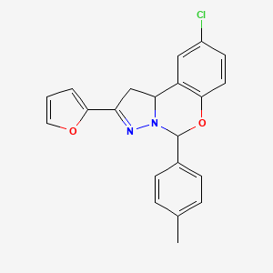 9-Chloro-2-(2-furyl)-5-(4-methylphenyl)-1,10b-dihydropyrazolo[1,5-c][1,3]benzoxazine