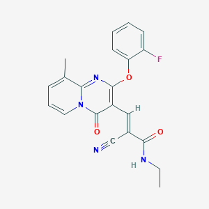 molecular formula C21H17FN4O3 B11578709 (2E)-2-cyano-N-ethyl-3-[2-(2-fluorophenoxy)-9-methyl-4-oxo-4H-pyrido[1,2-a]pyrimidin-3-yl]prop-2-enamide 