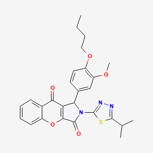 1-(4-Butoxy-3-methoxyphenyl)-2-[5-(propan-2-yl)-1,3,4-thiadiazol-2-yl]-1,2-dihydrochromeno[2,3-c]pyrrole-3,9-dione