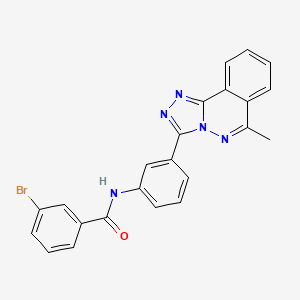 molecular formula C23H16BrN5O B11578765 3-Bromo-N-(3-{6-methyl-[1,2,4]triazolo[3,4-A]phthalazin-3-YL}phenyl)benzamide 