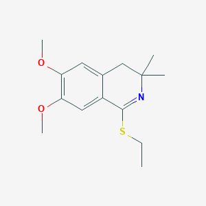 molecular formula C15H21NO2S B11578768 1-(Ethylsulfanyl)-6,7-dimethoxy-3,3-dimethyl-3,4-dihydroisoquinoline 