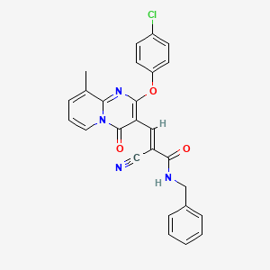 (2E)-N-benzyl-3-[2-(4-chlorophenoxy)-9-methyl-4-oxo-4H-pyrido[1,2-a]pyrimidin-3-yl]-2-cyanoprop-2-enamide