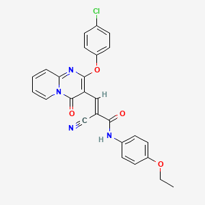 (2E)-3-[2-(4-chlorophenoxy)-4-oxo-4H-pyrido[1,2-a]pyrimidin-3-yl]-2-cyano-N-(4-ethoxyphenyl)prop-2-enamide