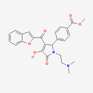 molecular formula C25H24N2O6 B11578823 methyl 4-{3-(1-benzofuran-2-ylcarbonyl)-1-[2-(dimethylamino)ethyl]-4-hydroxy-5-oxo-2,5-dihydro-1H-pyrrol-2-yl}benzoate 