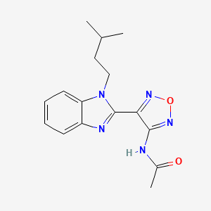 molecular formula C16H19N5O2 B11578833 N-{4-[1-(3-methylbutyl)-1H-benzimidazol-2-yl]-1,2,5-oxadiazol-3-yl}acetamide 