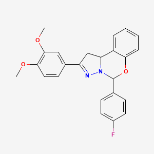 2-(3,4-Dimethoxyphenyl)-5-(4-fluorophenyl)-1,10b-dihydropyrazolo[1,5-c][1,3]benzoxazine