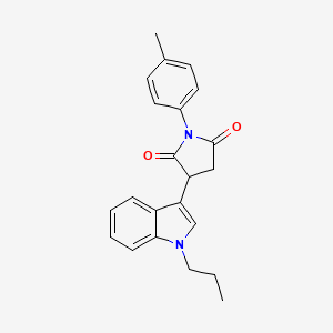 molecular formula C22H22N2O2 B11578841 1-(4-methylphenyl)-3-(1-propyl-1H-indol-3-yl)pyrrolidine-2,5-dione 