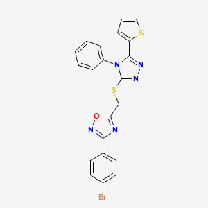 3-(4-bromophenyl)-5-({[4-phenyl-5-(thiophen-2-yl)-4H-1,2,4-triazol-3-yl]sulfanyl}methyl)-1,2,4-oxadiazole