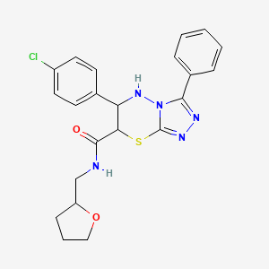 6-(4-chlorophenyl)-3-phenyl-N-(tetrahydrofuran-2-ylmethyl)-6,7-dihydro-5H-[1,2,4]triazolo[3,4-b][1,3,4]thiadiazine-7-carboxamide