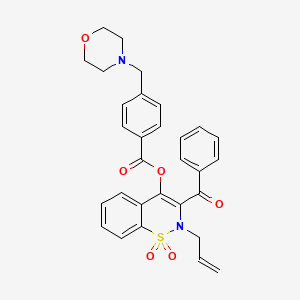 1,1-dioxido-3-(phenylcarbonyl)-2-(prop-2-en-1-yl)-2H-1,2-benzothiazin-4-yl 4-(morpholin-4-ylmethyl)benzoate