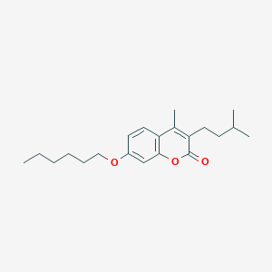 7-(hexyloxy)-4-methyl-3-(3-methylbutyl)-2H-chromen-2-one