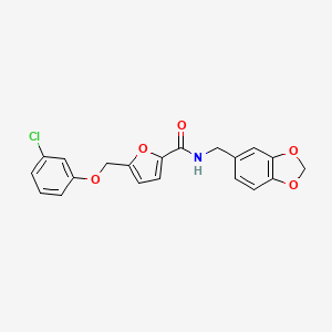 N-(1,3-benzodioxol-5-ylmethyl)-5-[(3-chlorophenoxy)methyl]furan-2-carboxamide