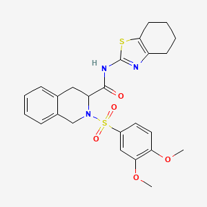 molecular formula C25H27N3O5S2 B11578932 2-[(3,4-dimethoxyphenyl)sulfonyl]-N-(4,5,6,7-tetrahydro-1,3-benzothiazol-2-yl)-1,2,3,4-tetrahydroisoquinoline-3-carboxamide 