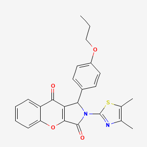 molecular formula C25H22N2O4S B11578938 2-(4,5-Dimethyl-1,3-thiazol-2-yl)-1-(4-propoxyphenyl)-1,2-dihydrochromeno[2,3-c]pyrrole-3,9-dione 