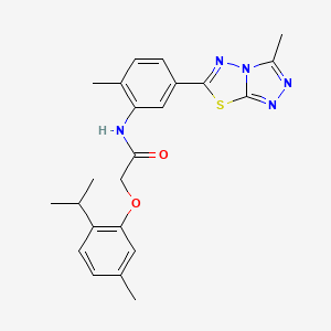 N-[2-methyl-5-(3-methyl[1,2,4]triazolo[3,4-b][1,3,4]thiadiazol-6-yl)phenyl]-2-[5-methyl-2-(propan-2-yl)phenoxy]acetamide