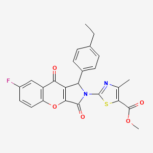 molecular formula C25H19FN2O5S B11578947 methyl 2-[1-(4-ethylphenyl)-7-fluoro-3,9-dioxo-3,9-dihydrochromeno[2,3-c]pyrrol-2(1H)-yl]-4-methyl-1,3-thiazole-5-carboxylate 