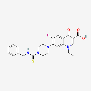 molecular formula C24H25FN4O3S B11578952 7-[4-(Benzylcarbamothioyl)piperazin-1-yl]-1-ethyl-6-fluoro-4-oxo-1,4-dihydroquinoline-3-carboxylic acid 