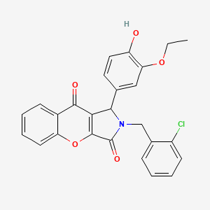 molecular formula C26H20ClNO5 B11578957 2-(2-Chlorobenzyl)-1-(3-ethoxy-4-hydroxyphenyl)-1,2-dihydrochromeno[2,3-c]pyrrole-3,9-dione 