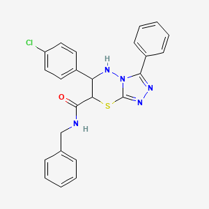 molecular formula C24H20ClN5OS B11578964 N-benzyl-6-(4-chlorophenyl)-3-phenyl-6,7-dihydro-5H-[1,2,4]triazolo[3,4-b][1,3,4]thiadiazine-7-carboxamide 