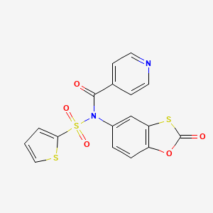 molecular formula C17H10N2O5S3 B11578978 N-(2-oxo-1,3-benzoxathiol-5-yl)-N-(thiophen-2-ylsulfonyl)pyridine-4-carboxamide 