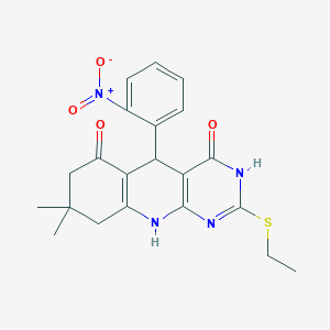 2-(ethylsulfanyl)-8,8-dimethyl-5-(2-nitrophenyl)-5,8,9,10-tetrahydropyrimido[4,5-b]quinoline-4,6(3H,7H)-dione