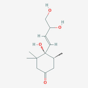 molecular formula C13H22O4 B1157900 6,9,10-Trihydroxy-7-megastigmen-3-one CAS No. 476682-97-0
