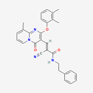 molecular formula C29H26N4O3 B11579000 (2E)-2-cyano-3-[2-(2,3-dimethylphenoxy)-9-methyl-4-oxo-4H-pyrido[1,2-a]pyrimidin-3-yl]-N-(2-phenylethyl)prop-2-enamide 