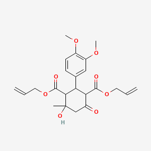 Diprop-2-en-1-yl 2-(3,4-dimethoxyphenyl)-4-hydroxy-4-methyl-6-oxocyclohexane-1,3-dicarboxylate