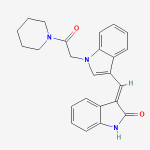 molecular formula C24H23N3O2 B11579005 (3E)-3-({1-[2-oxo-2-(piperidin-1-yl)ethyl]-1H-indol-3-yl}methylidene)-1,3-dihydro-2H-indol-2-one 